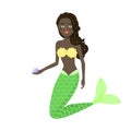 Mermaid cute girl vector illustration.