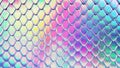 Mermaid or dragon holographic skin with scales. Fantasy texture. 3D rendered background. Royalty Free Stock Photo