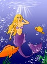 Mermaid with fish Royalty Free Stock Photo