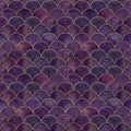 Mermaid fish scale wave japanese seamless pattern