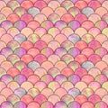 Mermaid fish scale wave japanese seamless pattern Royalty Free Stock Photo