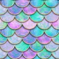 Mermaid fish scale wave japanese seamless pattern Royalty Free Stock Photo