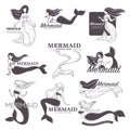Mermaid girl fashion luxury brand vector sketch
