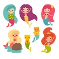 Mermaid girls vector illustration Royalty Free Stock Photo