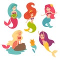 Mermaid girls vector illustration Royalty Free Stock Photo