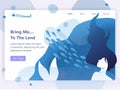 Mermaid header landing page illustration