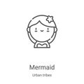 mermaid icon vector from urban tribes collection. Thin line mermaid outline icon vector illustration. Linear symbol for use on web