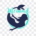 Mermaid isolated on transparent background