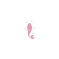 Mermaid Logo, Silhouette of a beautiful mermaid icon isolated on white background Royalty Free Stock Photo