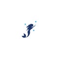 Mermaid Logo, Silhouette of a beautiful mermaid icon isolated on white background Royalty Free Stock Photo