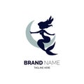 mermaid logo template design vector for brand or company and other