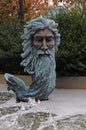 Mermaid Man statute in the park.