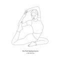 Mermaid Pose or Eka Pada Rajakapotasana. Vector