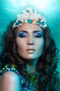 Mermaid queen in coral crown Royalty Free Stock Photo