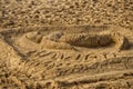 Mermaid sand sculpture on the beach Royalty Free Stock Photo