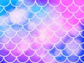 Mermaid scale. Pink and blue shiny background. Vector stock illustration for poster Royalty Free Stock Photo