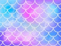 Mermaid scale. Pink and blue shiny background. Vector stock illustration for poster Royalty Free Stock Photo