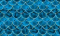 Mermaid scales. Fish squama. Blue pattern. Vector.