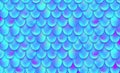 Mermaid scales. Magical fish pattern. Animal skin seamless texture. Abstract iridescent blue background with shine and Royalty Free Stock Photo