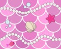 Mermaid scales seamless background pattern. Pink fish scales wit