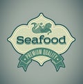 Mermaid seafood label Royalty Free Stock Photo