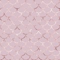 Mermaid seamless pattern. Rose gold scale background. Pink glam marble texture. Repeated bling patern. Elegant printing. Repeating