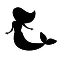 Mermaid silhouette vector illustration Royalty Free Stock Photo