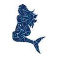 Mermaid siren pattern silhouette ancient mythology fantasy