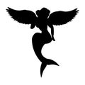 Mermaid siren silhouette ancient mythology fantasy Royalty Free Stock Photo