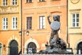 Mermaid statue in the city center of Warsaw, Poland Royalty Free Stock Photo