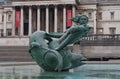 Mermaid statues on fountain on Trafalgar square in London Royalty Free Stock Photo