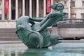 Mermaid statues on fountain on Trafalgar square in London Royalty Free Stock Photo