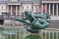 Mermaid statues on fountain on Trafalgar square in London Royalty Free Stock Photo