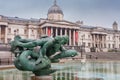 Mermaid statues on fountain on Trafalgar square in London Royalty Free Stock Photo