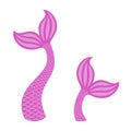 Mermaid tail. Silhouette of whale tail icon. Fish tail. Vector Royalty Free Stock Photo