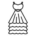 Mermaid wedding dress icon outline vector. Bridal accessories