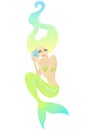 Mermaid on white background