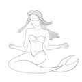 Mermaid. Yoga. Sea life character. Health. Vector illustration Royalty Free Stock Photo