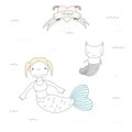 Mermaids and cats Royalty Free Stock Photo