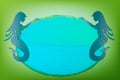 Mermaids under water icon logo