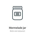 Mermelade jar outline vector icon. Thin line black mermelade jar icon, flat vector simple element illustration from editable