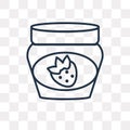 Mermelade jar vector icon isolated on transparent background, li