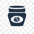 Mermelade jar vector icon isolated on transparent background, Me