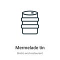 Mermelade tin outline vector icon. Thin line black mermelade tin icon, flat vector simple element illustration from editable