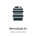 Mermelade tin vector icon on white background. Flat vector mermelade tin icon symbol sign from modern bistro and restaurant