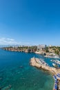 Mermerli beach in Antalya, Turkey, near the old town of Antalya. Royalty Free Stock Photo