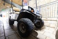 The rescue vehicle is ready near the building above the tomb of Rabbi Shimon Bar Yochai in Meron before the celebration Royalty Free Stock Photo