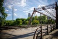 Merriam Street Bridge in St. Anthony Main in Downtown Minneapolis Royalty Free Stock Photo