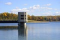 Merrill Creek Reservoir inlet outlet tower Royalty Free Stock Photo