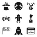 Merriment icons set, simple style